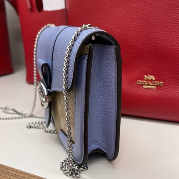 Coach Georgie Crossbody In Signature Canvas Light Khaki / Marble Blue - Picture 6 of 16